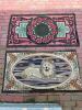 Antique Hooked Rugs: Floral Wreath Design, Lion Oval Motif