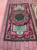 Antique Hooked Rugs: Floral Wreath Design, Lion Oval Motif - 8