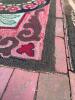 Antique Hooked Rugs: Floral Wreath Design, Lion Oval Motif - 9