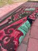 Antique Hooked Rugs: Floral Wreath Design, Lion Oval Motif - 10