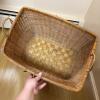 Large Rectangular Woven Basket with Handles - 2