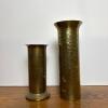 Pair of Hammered Brass Vases