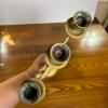 Brass Three-Light Candelabrum with Heraldic Lion Motif - 3