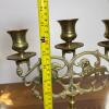 Brass Three-Light Candelabrum with Heraldic Lion Motif - 6