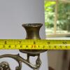 Brass Three-Light Candelabrum with Heraldic Lion Motif - 7