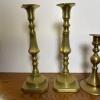 Mixed Brass Candleholders Including Angel Mother of Pearl Inlay - 2