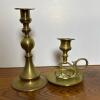 Mixed Brass Candleholders Including Angel Mother of Pearl Inlay - 4
