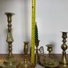 Mixed Brass Candleholders Including Angel Mother of Pearl Inlay - 10