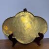 Engraved Brass Tray with Asian Motif