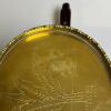 Engraved Brass Tray with Asian Motif - 5