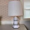 Ceramic Table Lamp with Shade & Geometric Pattern