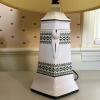 Ceramic Table Lamp with Shade & Geometric Pattern - 4