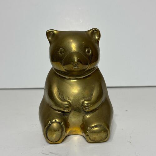 Brass Bear Coin Bank