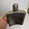German Tin-Lined Hammered Metal Hip Flask with Crest - 3