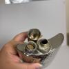 German Tin-Lined Hammered Metal Hip Flask with Crest - 5