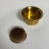 Brass-Toned Flower Frog with Removable Insert - 3