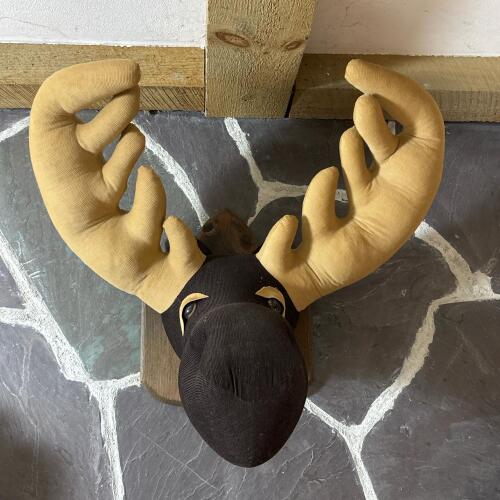 Cottage Industries Moose Factory Plush Moose Head Wall Mount