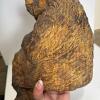 Rustic Hand-Carved Wood Bear Shelf Sitter Sculpture - 6
