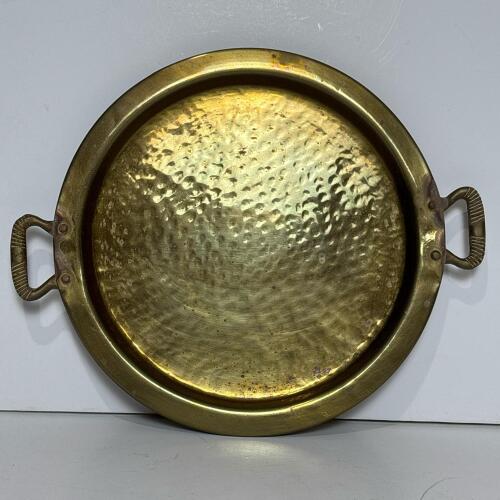Hammered Brass Tray with Handles