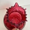 Cranberry Glass Pitcher With Ruffled Rim - 2