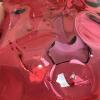 Cranberry Glass Pitcher With Ruffled Rim - 5