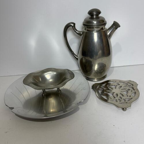 Mixed Vintage Pewter and Aluminum Tableware