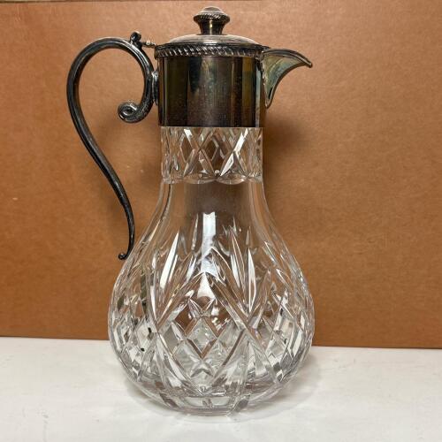 Cut Glass and Metal Claret Jug