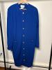 Talbots Petites Blue Wool Long Coat with Gold Buttons