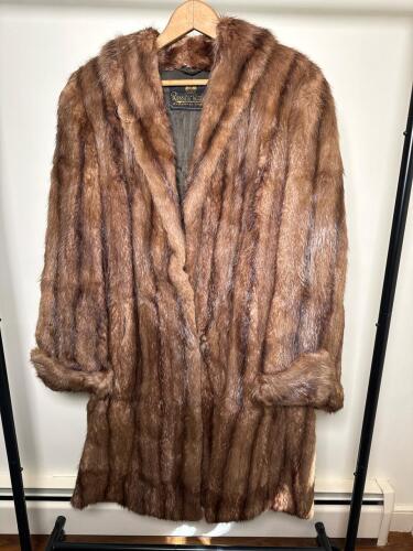 Ross Fur Company Brown Fur Coat with Monogram