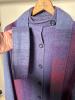 Avoca Handweavers Wool Cape in Purple and Blue Stripes - 2