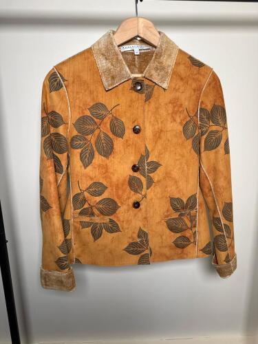 Robert Kitchen Canada Faux Shearling Leaf Print Jacket