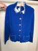 Blue Wool Ruffle Collar Jacket With Admiral's Buttons