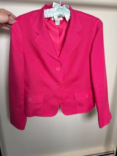 Talbots Petites Hot Pink Linen Blazer Jacket
