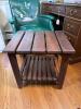 Wooden Slat Side Table in Rustic Style - 2