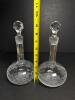 Pair of Cut Glass Decanters with Etched Scrollwork - 2