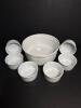 Apilco France White Porcelain Ramekins and Souffle Dish