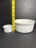 Apilco France White Porcelain Ramekins and Souffle Dish - 4