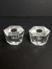 Pair Faceted Crystal Candle Holders