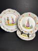 HB Quimper France Hand-Painted Plates in Breton-Style
