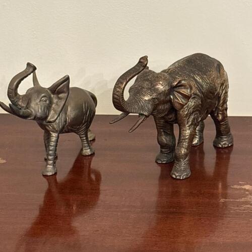 Pair of Cast-Brass Elephant Figurines