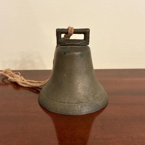 Cast-Metal Hanging Bell with Rope