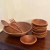 Wooden Salad Bowls and Serving Utensils - 2