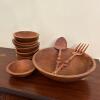 Wooden Salad Bowls and Serving Utensils - 3