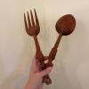 Wooden Salad Bowls and Serving Utensils - 7