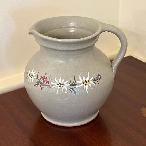 Austrian Made Stoneware Pitcher with Floral Design