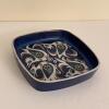 Royal Copenhagen Baca Faience Square Dish With Bird Motif