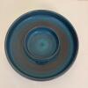 Signed Blue Glazed Studio Pottery Chip and Dip Bowl - 2