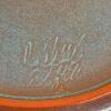 Signed Blue Glazed Studio Pottery Chip and Dip Bowl - 5