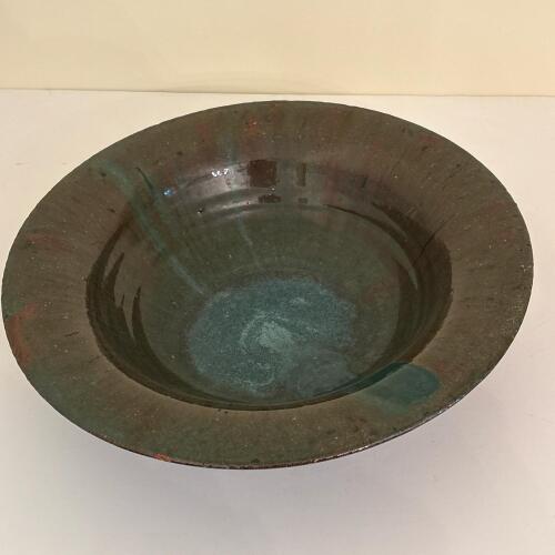 Studio Pottery Bowl With Green Glaze