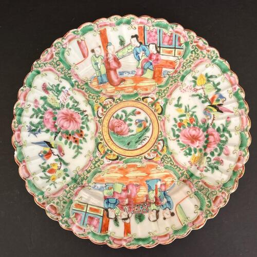 Rose Medallion-Style Porcelain Plate